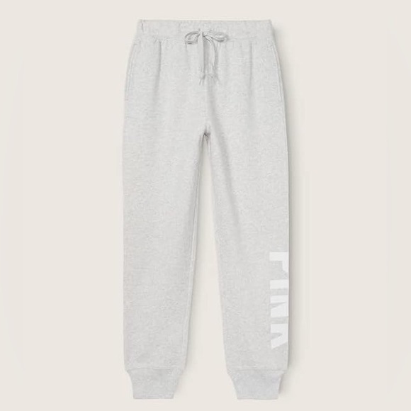 (A8) VICTORIA'S SECRET Pink Everyday Lounge Relaxed Joggers, Heather Grey, Sz M - Picture 4 of 12